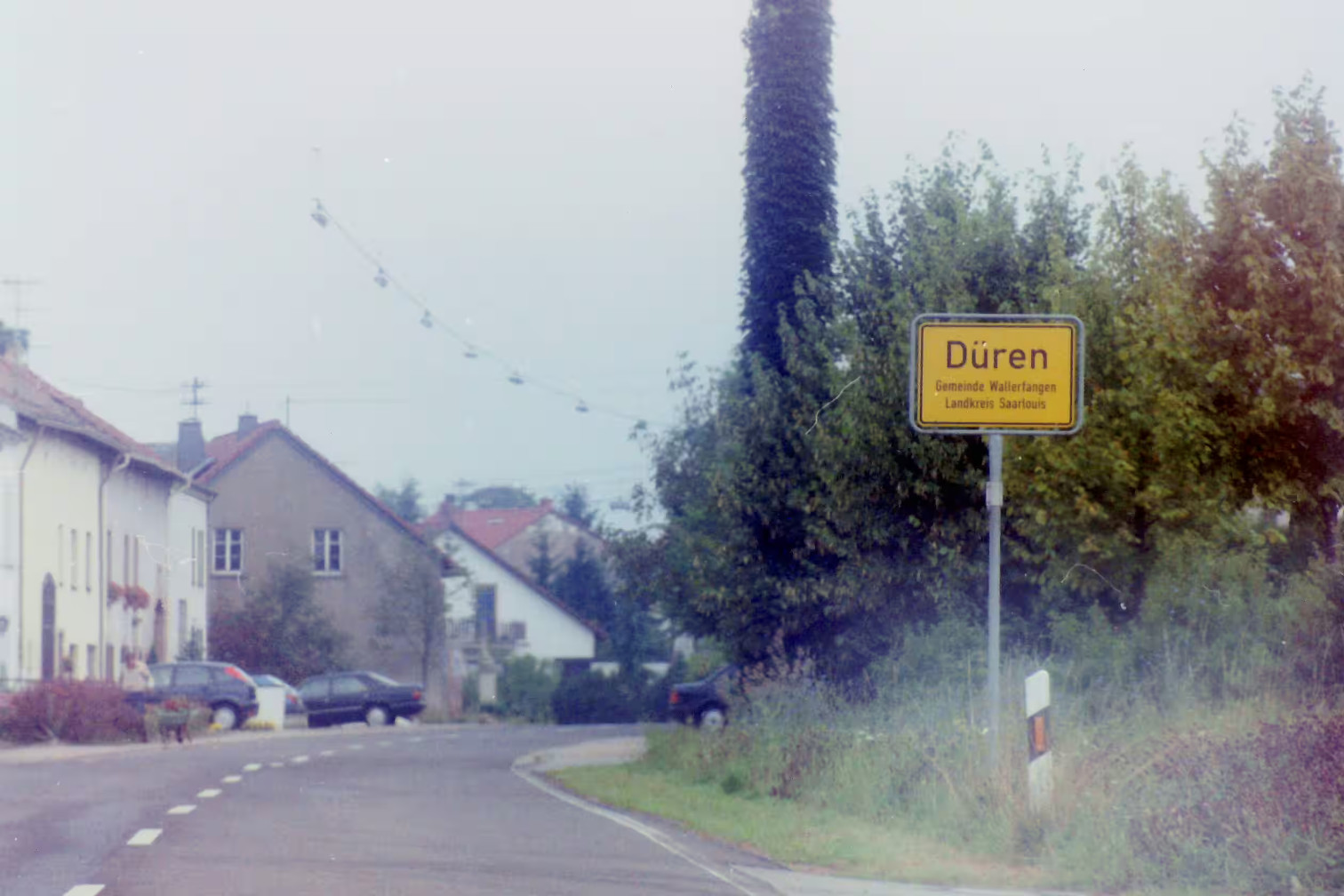 Dorf Einfahrt Düren, Gemeinde Wallersfangen im Landkreisreis Saarlouis.